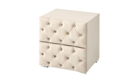 Chevet Capitoné - Velours Beige